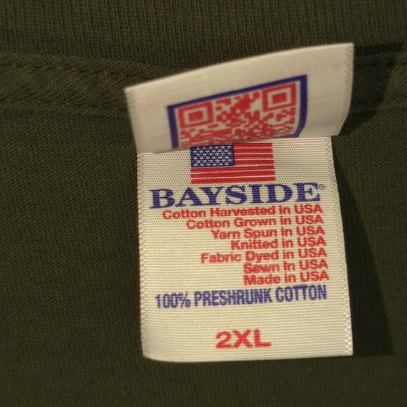 Charlie Daniels Band 2XL Army Green T-Shirt USA God Military Quote Bayside Tee - Picture 4 of 8
